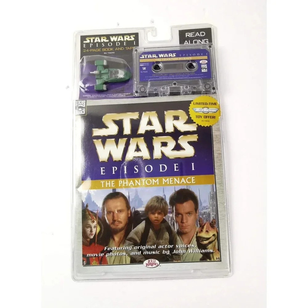 Star Wars Cassette Book‎ Episode 1 Phantom Menace Vehicle Vintage 1999 Sealed